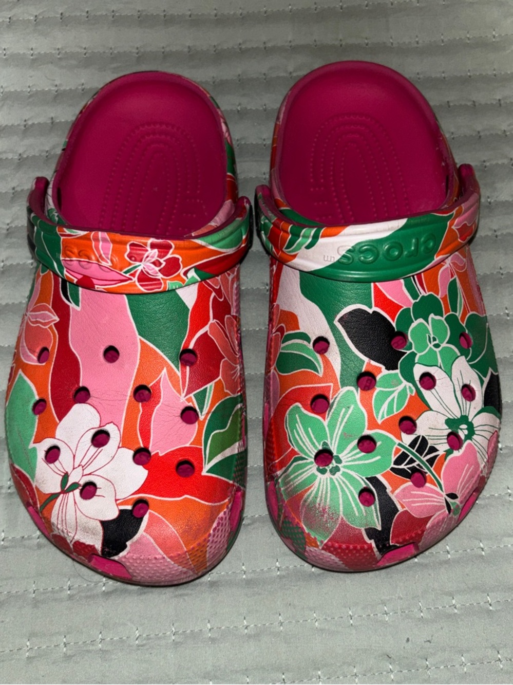 Crocs Classic Clog Woodcut Floral “Dragon Fruit” - W8/M6